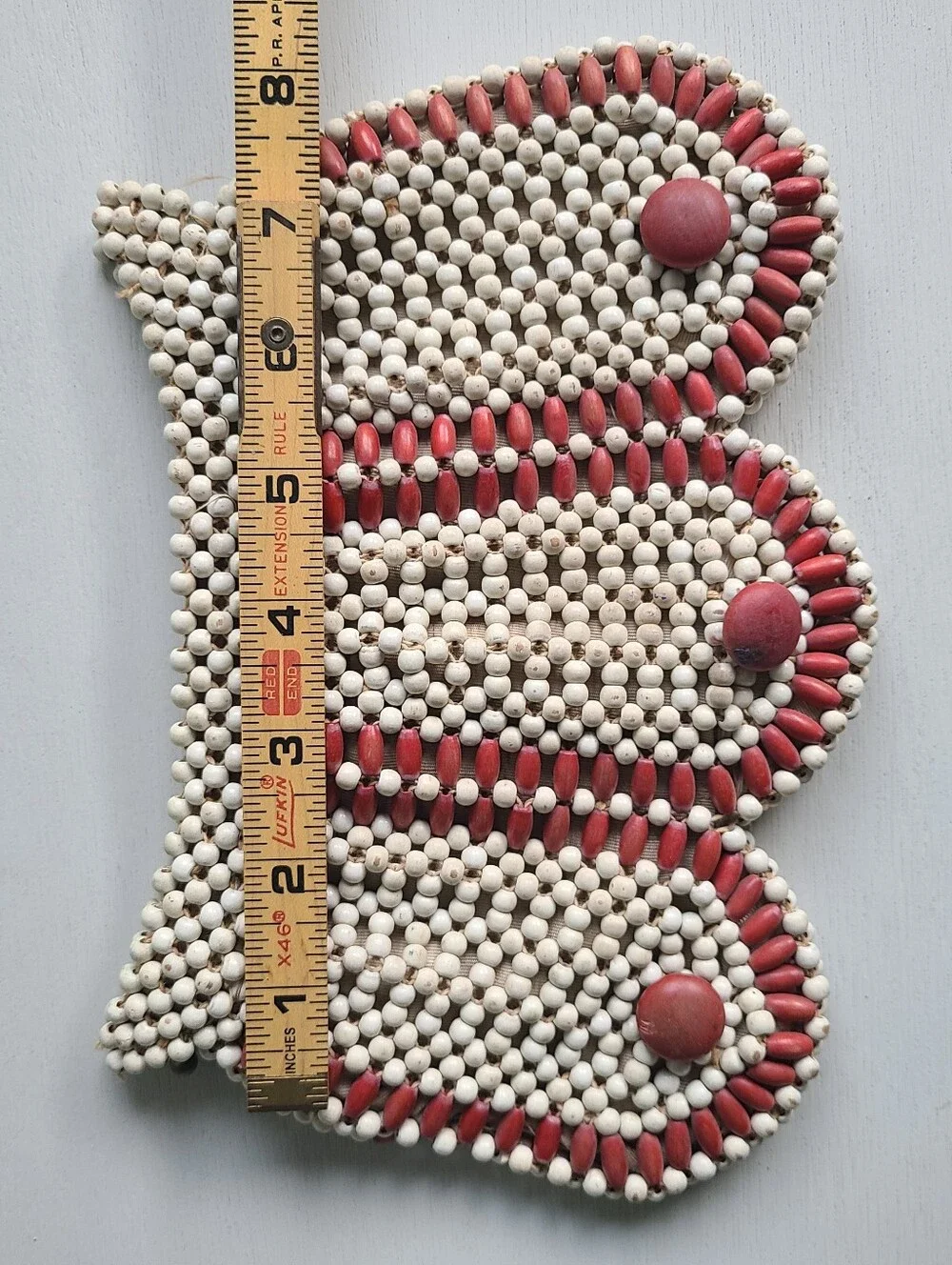 Vintage Wood Bead Clutch 1930s 1940s